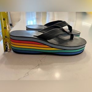 Rainbow flip flops
